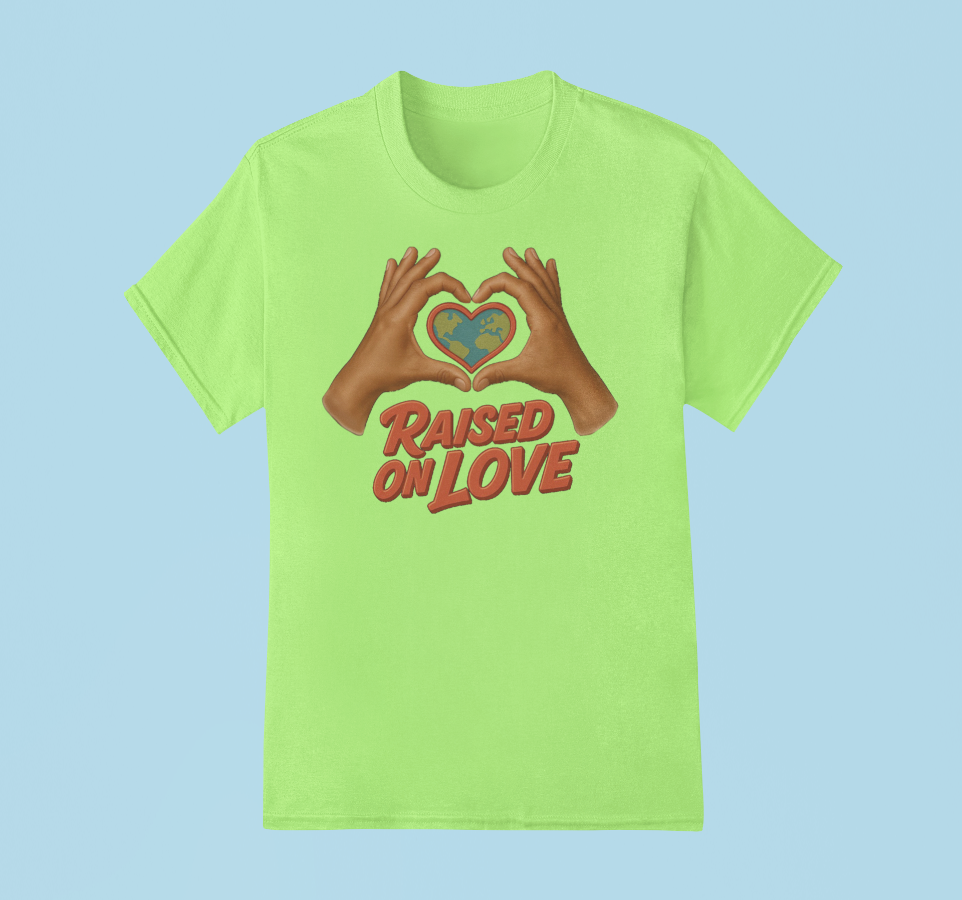 Raised On Love T-Shirt (Neon Green)